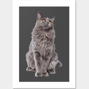 Grey Persian Cat Posters and Art